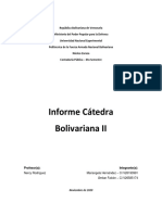 Informe de Cátedra Bolivariana