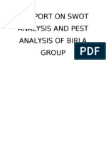 A Report On Swot Analysis and Pest Analysis of Birla Group