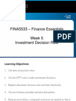 Lecture 5 Investment Decision Rules