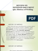 Review On Questioned Document Topic: History of Writing