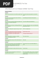 Scrum Master Advanced: Pre-Test: Response Summary