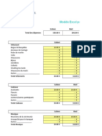 Modele Excel Budget Mariage