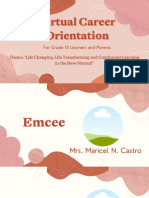 For Grade 10 Learners and Parents: Theme: "Life Changing, Life Transforming and Continuous Learning in The New Normal"