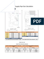 Water Supply Pipe Size Calculation