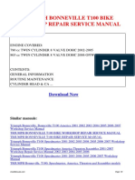 Triumph Bonneville T100 Bike Workshop Repair Service Manual: Download Now