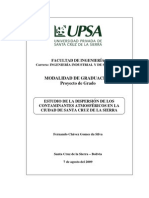 Estudio de La Dispersión de Los Contaminantes Atmosféricos en La Ciudad de Santa Cruz de La Sierra