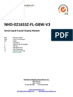 NHD-0216S3Z-FL-GBW-V3: Serial Liquid Crystal Display Module