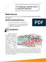 Mission, Goals and Objectives: Module 2: Scaling-Up Corporate Vision