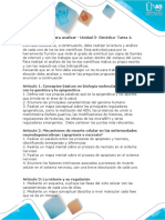 Preguntas para Analizar - Unidad 3 - Genética - Tarea 4.