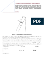 Solution of Momentum Transport Problems Using Navier Stokes Equation