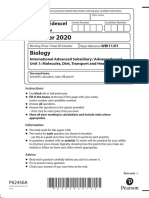 AS Biology Unit 1 Oct. 2020