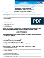 Atividade Formativa - Verbos Significativos e de Ligação - 7º Ano Am