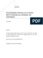 Solagbade Popoola e o Novo Mito Ioruba Da Criacao Do Universo