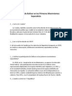 Participación de Bolívar en Los Primeros Movimientos Separatista