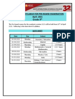 Grade 9: Date Sheet & Syllabus For Pre-Board Examination April-2021