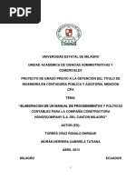 Elaboracion de Un Manual de Procedimientos y Politicas Contables Constructora