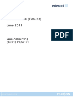 Mark Scheme (Results) June 2011: GCE Accounting (6001) Paper 01