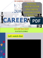 Virtual Orientation On Career Guidance For Grade 12