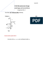 EE 341 Microelectronic Design: Assignment No. 2 Due Date: 22