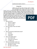 Test 1. Read The Text. Choose The Correct Answer A, B or C. Living in Rio