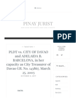 PLDT vs. City of Davao and Adelaida B. Barcelona, in Her Capacity As City Treasurer of Davao Gr. No. 143867, March 25, 2003 - Pinay Jurist