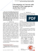 Experimental Investigation On Concrete With Partial Replacement of Fine Aggregate by Marble Dust Powder