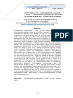 Hubungan Psychological Intervention Dengan Peningkatan Kualitas Hidup Pada Penderita Gagal Ginjal Kronik Yang Menjalani Terapi Hemodialisa