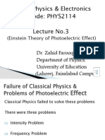 Lec 3 Einstein Theory of Photoelectric Effect