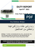 Duty Report 9th April 2021 + Frame