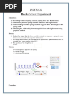 Hooke's Law and The Spring Constant