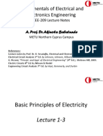 EEE 209 LN1 Basic Principles of Electricity