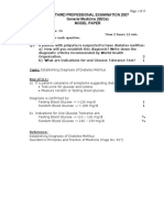 Bds Third Professional Examination 2007 General Medicine (Seqs) Model Paper