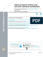 The Simulation of Organic Rankine Cycle Power Plant With N-Pentane Working Fluid