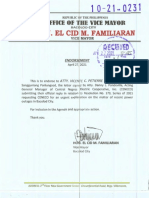 Hon. El Cid M. Familiaran: Office of He Vice Mayor