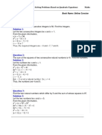 Solution 1:: Class X Chapter 6 - Solving Problems (Based On Quadratic Equations) Maths