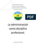 La Administración Como Disciplina Profesional