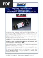 Diesel Fuel Filtration Systems Filter/Water Separator Product Information and Part Number List