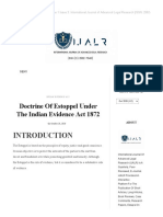 Doctrine of Estoppel Under The Indian Evidence Act 1872 - International Journal of Advanced Legal Research