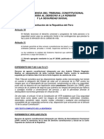 Jurisprudencia Del Tribunal Constitucional Referida Al Derecho A La Pensión Y La Seguridad Social