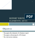 AF101 SLS Report Writing Resource