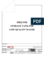 MRQ For Storage Tank For Low Quality Water: Water Treatment Plant Engineering Department