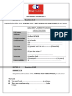 Questions 1-10: Complete The Form Below. Write NO MORE THAN THREE WORDS AND/OR A NUMBER For Each Answer