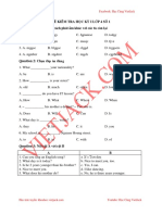 Đề Kiểm Tra Học Kỳ I Lớp 4 Số 1 Question 1: Chọn từ có cách phát âm khác với các từ còn lại