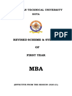 Revised Scheme & Syllabus OF First Year: Rajasthan Technical University