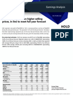 1Q21 Earnings Rise On Higher Selling Prices, in Line To Meet Full Year Forecast