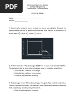 Problem Set 6. Orifice