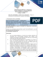 Guía de Actividades y Rúbrica de Evaluación - Unidad 3 - Tarea 4 - Reconocer Herramientas de La Gestión Tecnológica