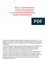 Desarrollo Experimental, Matrices