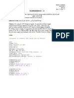 Experiment - 4: Aim: To Compute DFT of The Signal Given Below Using Matrix Method in MATLAB: X (N) (1 2 3 4)