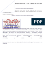 Cómo Expresar Una Opinión o Valorar Un Hecho en Español